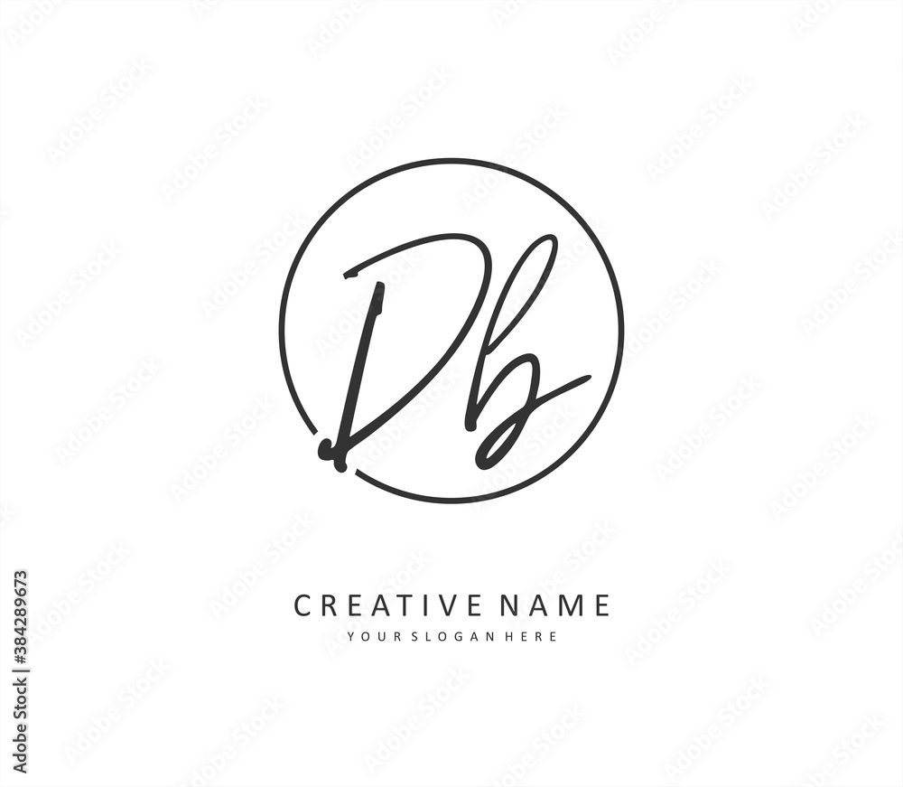 D B DB Initial letter handwriting and signature logo. A concept handwriting initial logo with template element. D B DB Initial letter handwriting and signature logo. A concept handwriting initial logo with template element.