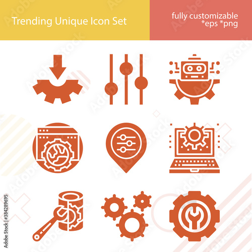 Simple set of table service related filled icons.