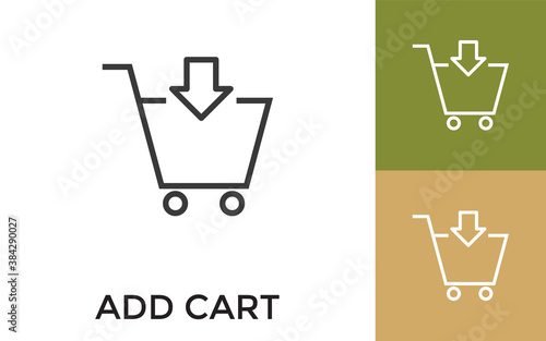 Editable Shopping Cart Icon with Title. Useful For Mobile Application, Website, Software and Print Media.