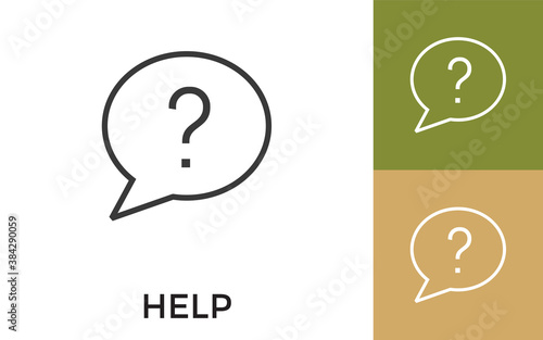 Editable Help Icon with Title. Useful For Mobile Application, Website, Software and Print Media.