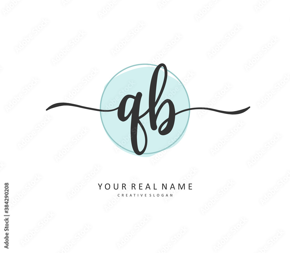 Q B QB Initial letter handwriting and signature logo. A concept handwriting initial logo with template element. Q B QB Initial letter handwriting and signature logo. A concept handwriting initial logo with template element.
