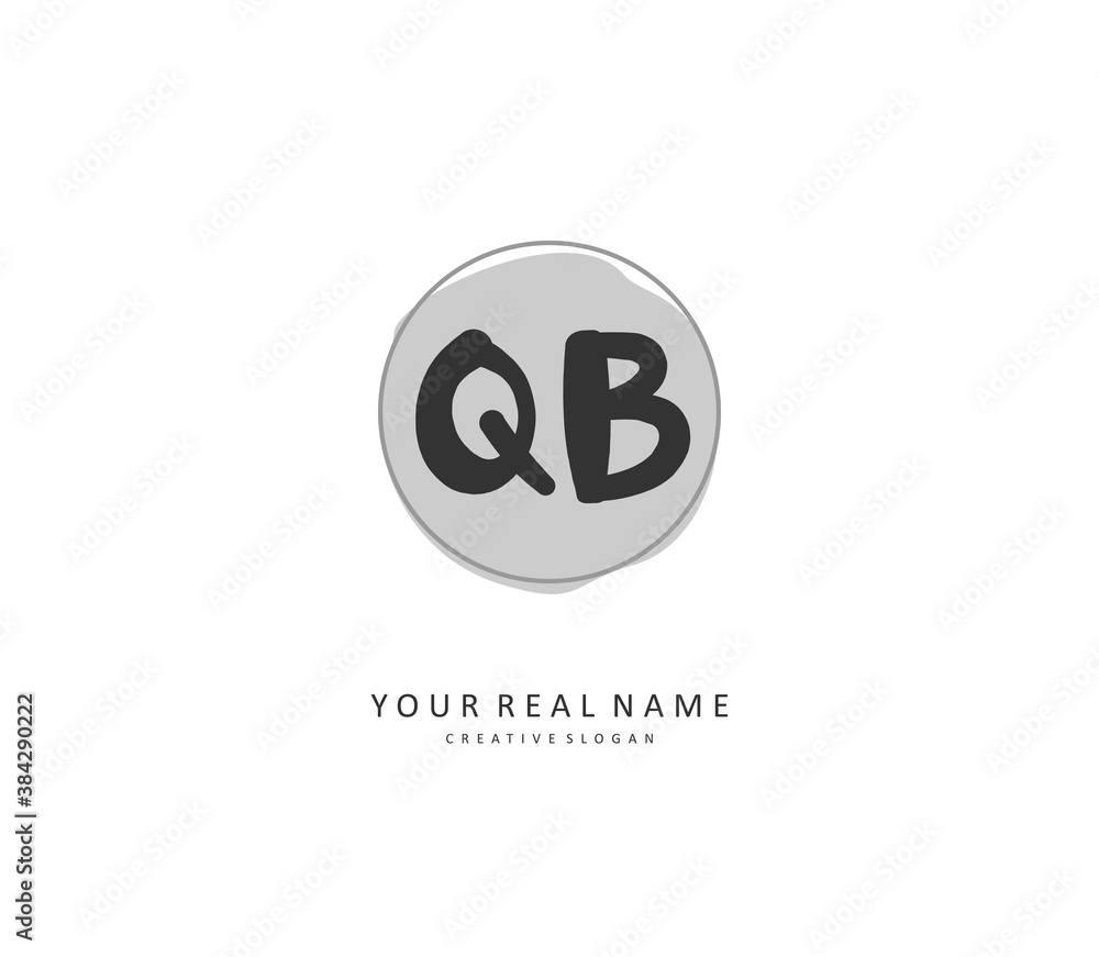 Q B QB Initial letter handwriting and signature logo. A concept handwriting initial logo with template element. Q B QB Initial letter handwriting and signature logo. A concept handwriting initial logo with template element.