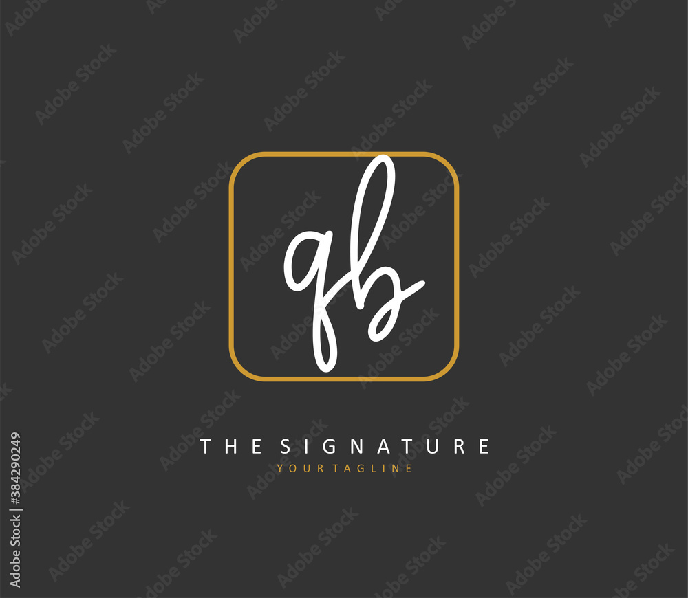 Q B QB Initial letter handwriting and signature logo. A concept handwriting initial logo with template element. Q B QB Initial letter handwriting and signature logo. A concept handwriting initial logo with template element.