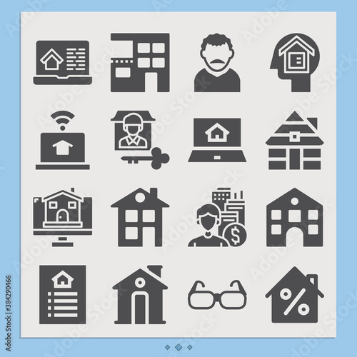Simple set of inner product related filled icons.