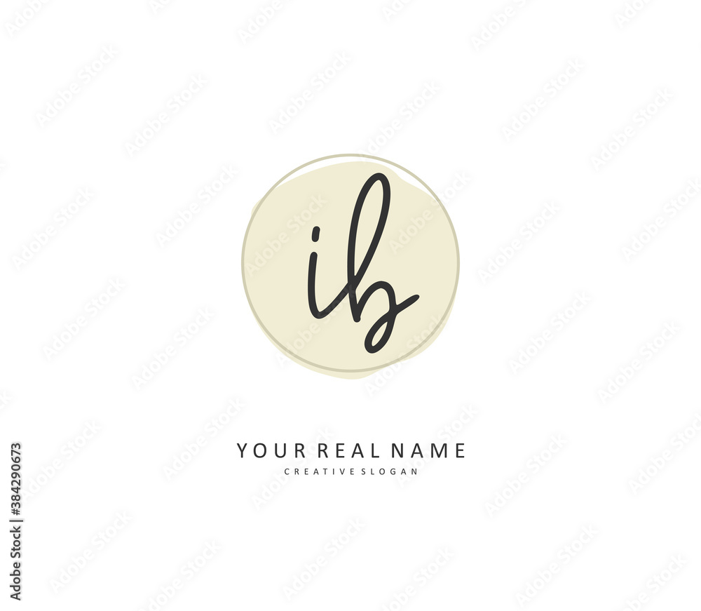 IB Initial letter handwriting and signature logo. A concept handwriting initial logo with template element. IB Initial letter handwriting and signature logo. A concept handwriting initial logo with template element.