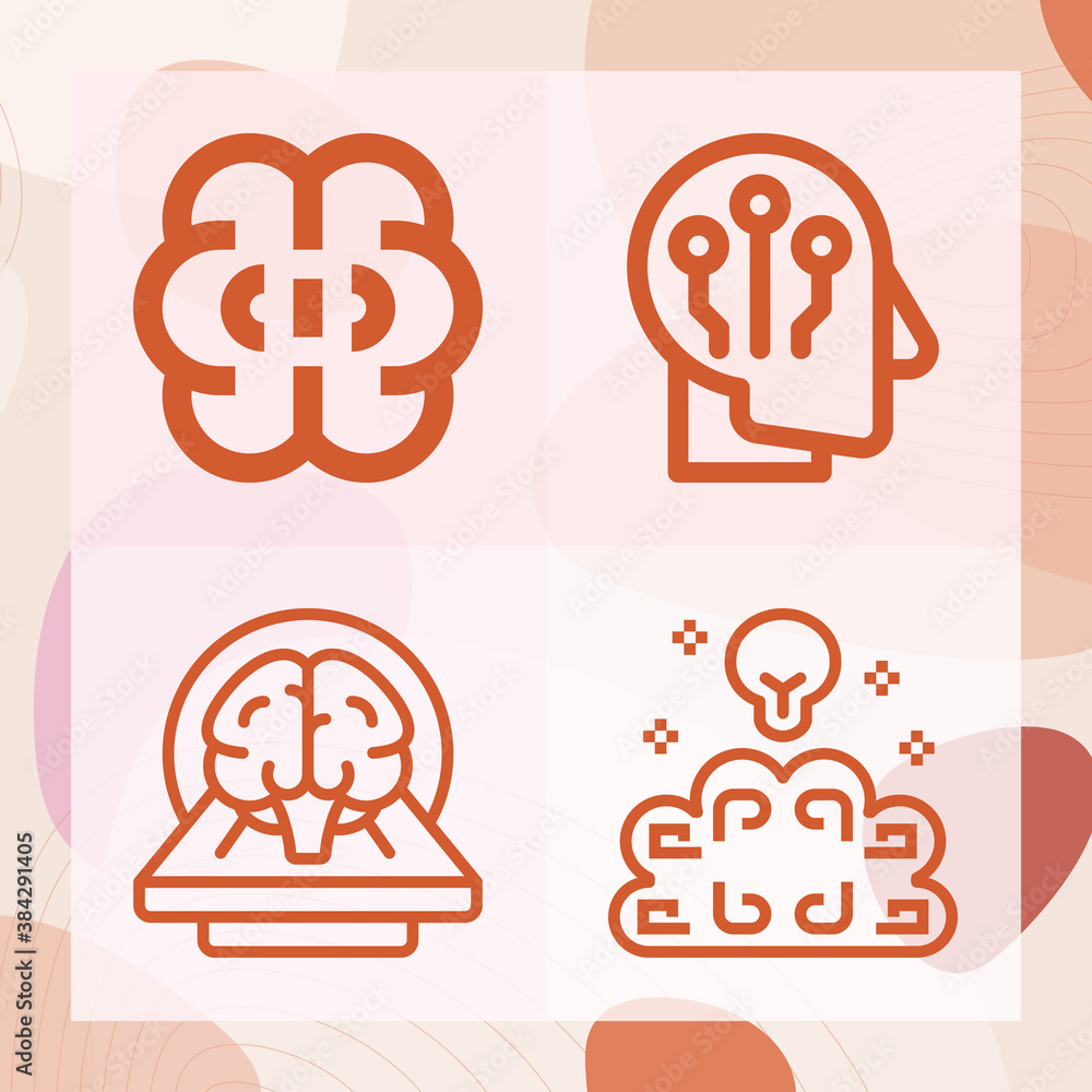 Simple set of nervous related lineal icons Simple set of nervous related lineal icons