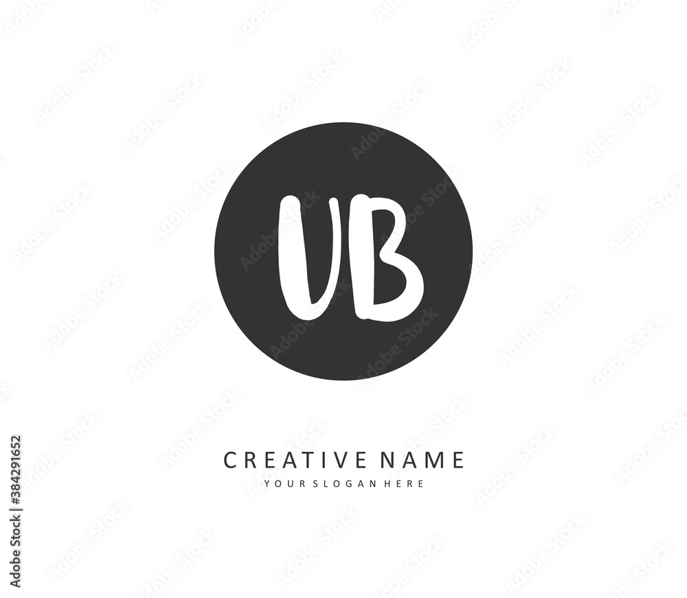 U B UB Initial letter handwriting and signature logo. A concept handwriting initial logo with template element. U B UB Initial letter handwriting and signature logo. A concept handwriting initial logo with template element.