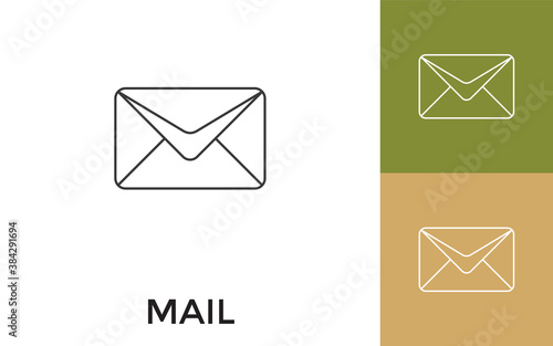Editable Mail Thin Line Icon with Title. Useful For Mobile Application, Website, Software and Print Media.