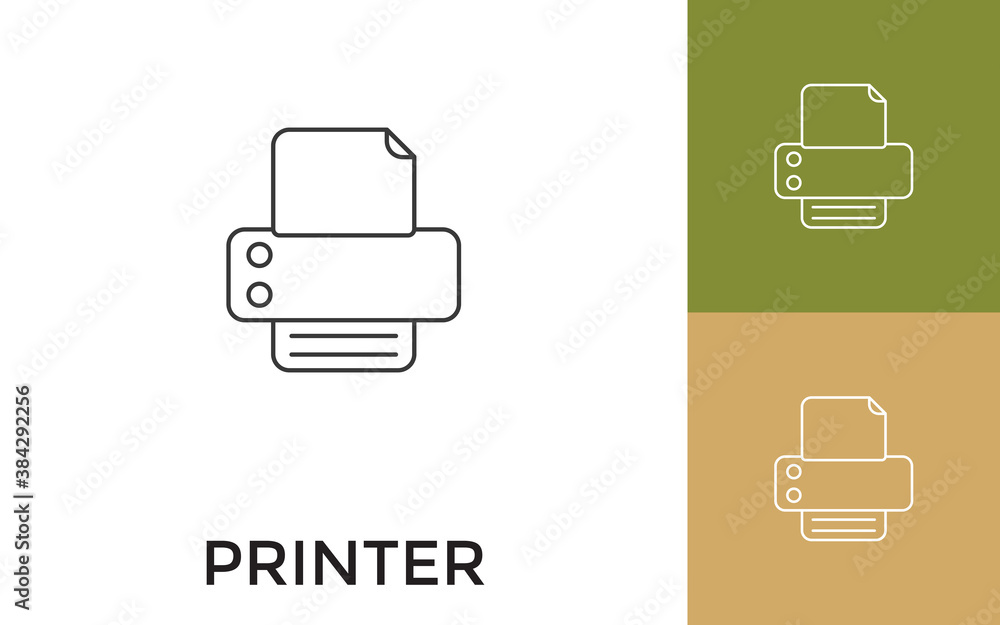 Editable Printer Thin Line Icon with Title. Useful For Mobile Application, Website, Software and Print Media. Editable Printer Thin Line Icon with Title. Useful For Mobile Application, Website, Software and Print Media.