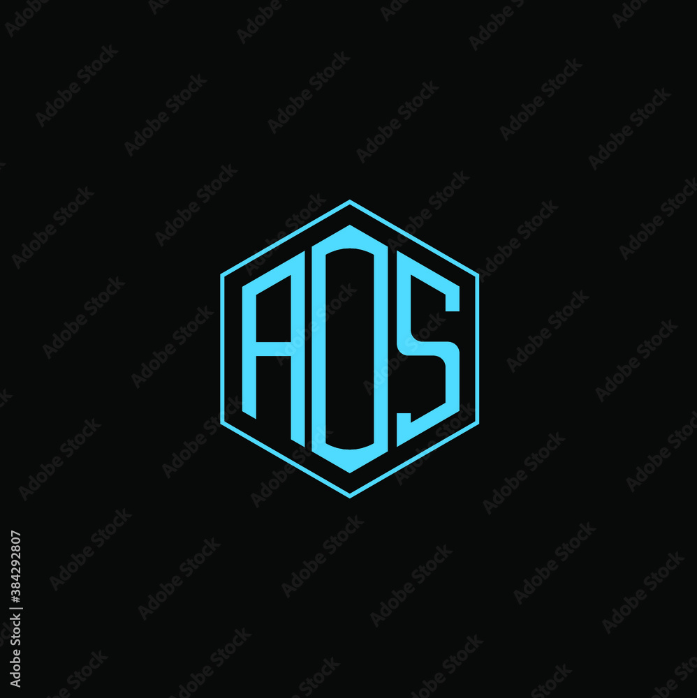 AOS letter icon design on black background. Creative letter AOS/A O S logo design. AOS initials Logo design AOS letter icon design on black background. Creative letter AOS/A O S logo design. AOS initials Logo design