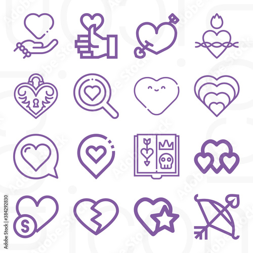 16 pack of soft spot  lineal web icons set