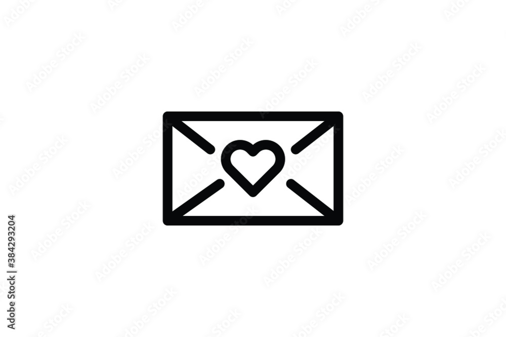 Valentine Outline Icon - Mail Valentine Outline Icon - Mail