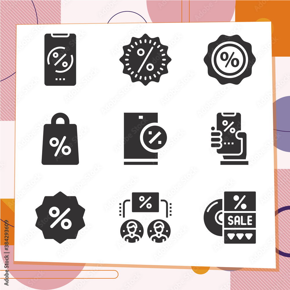 Simple set of 9 icons related to runoff