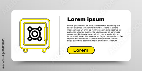 Line Safe icon isolated on white background. The door safe a bank vault with a combination lock. Reliable Data Protection. Colorful outline concept. Vector.