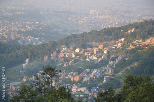 landscape seen from the hills of Kathmandu. © PradyumnaPrasad