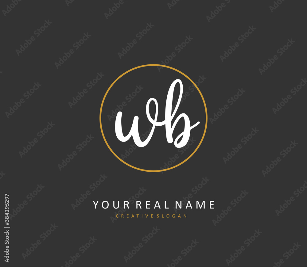 W B WB Initial letter handwriting and signature logo. A concept handwriting initial logo with template element. W B WB Initial letter handwriting and signature logo. A concept handwriting initial logo with template element.