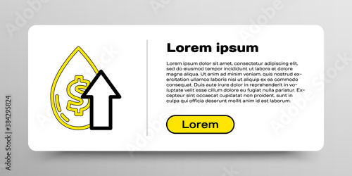 Line Oil price increase icon isolated on white background. Oil industry crisis concept. Colorful outline concept. Vector.
