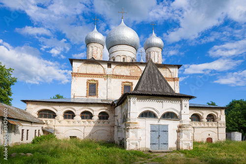 Ancient Znamensky Cathedral on a sunny July day. Veliky Novgorod, Russia © sikaraha