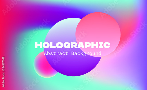 Trendy texture with polarization effect and colorful neon holographic stains. Abstract psychedelic background.