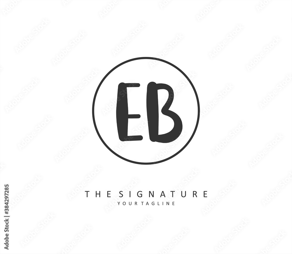 EB Initial letter handwriting and signature logo. A concept handwriting initial logo with template element. EB Initial letter handwriting and signature logo. A concept handwriting initial logo with template element.