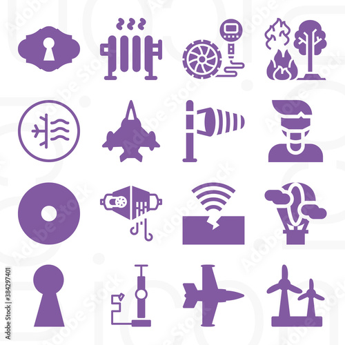 16 pack of vent  filled web icons set