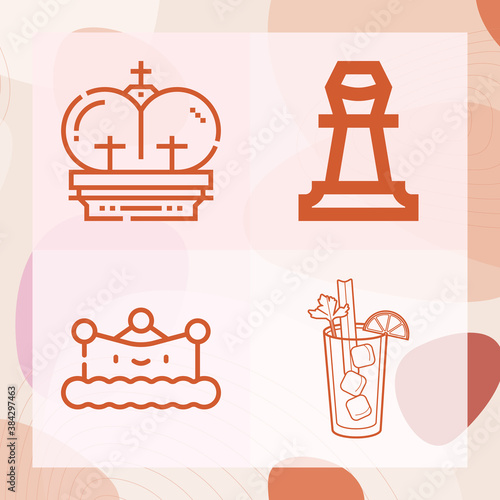 Simple set of elizabeth related lineal icons
