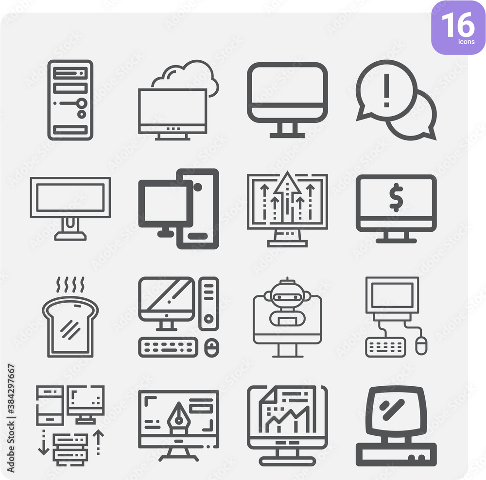 Simple set of host related lineal icons. Simple set of host related lineal icons.