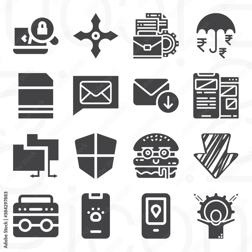 16 pack of screen filled web icons set 16 pack of screen filled web icons set