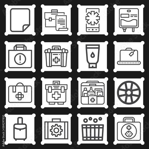 16 pack of tending  lineal web icons set