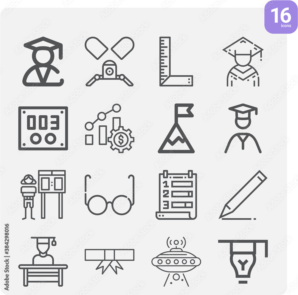 Simple set of math related lineal icons. Simple set of math related lineal icons.