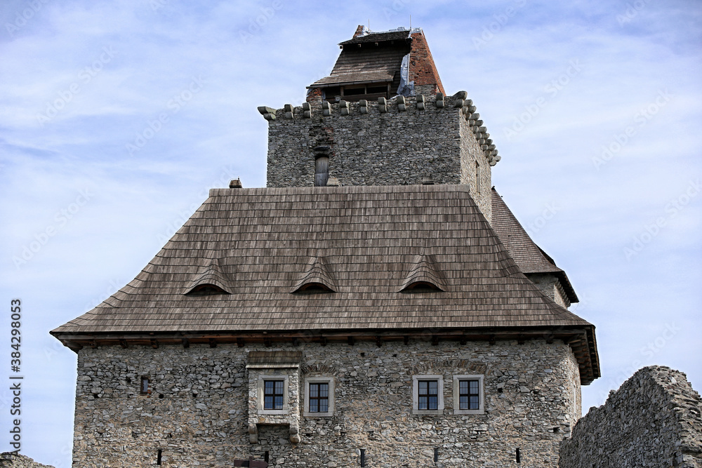 Kasperke-hory castle tower roof under construction Kasperke-hory castle tower roof under construction
