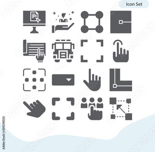 Simple set of blue ribbon related filled icons.