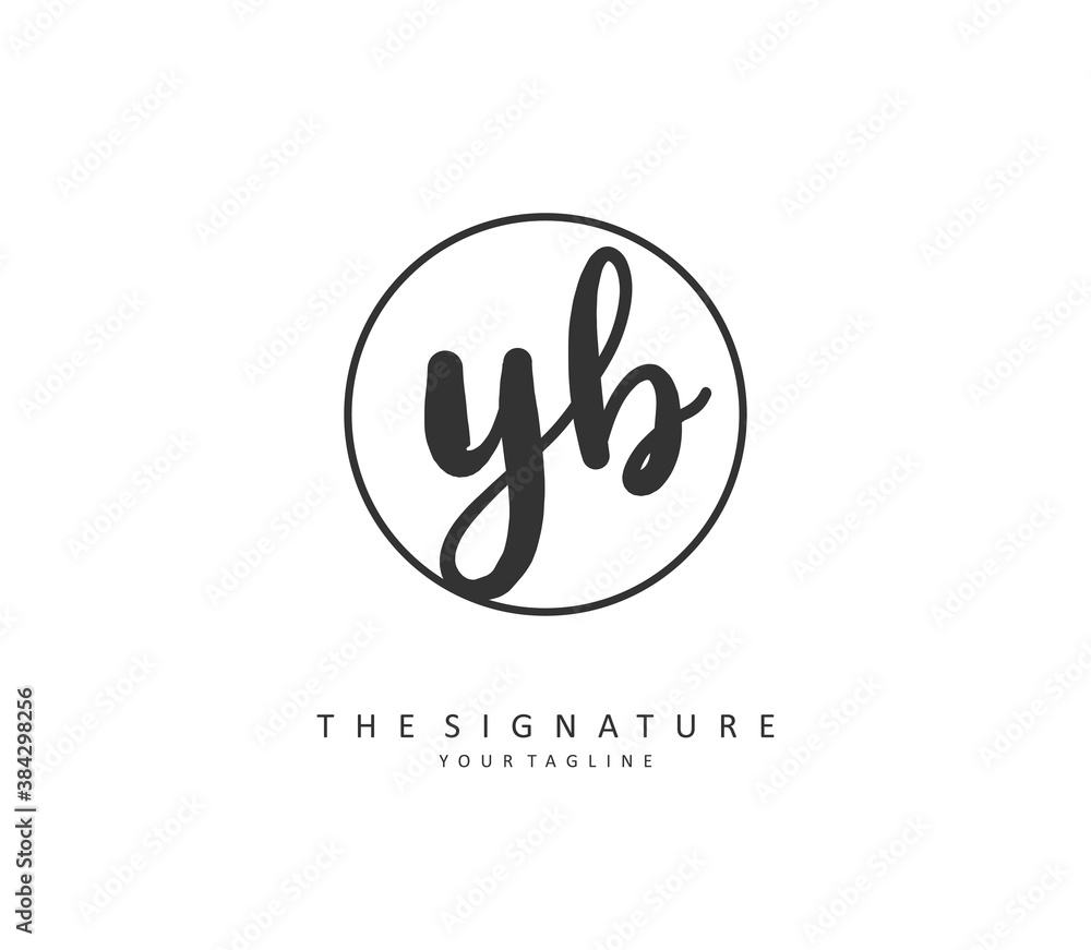 Y B YB Initial letter handwriting and signature logo. A concept handwriting initial logo with template element. Y B YB Initial letter handwriting and signature logo. A concept handwriting initial logo with template element.