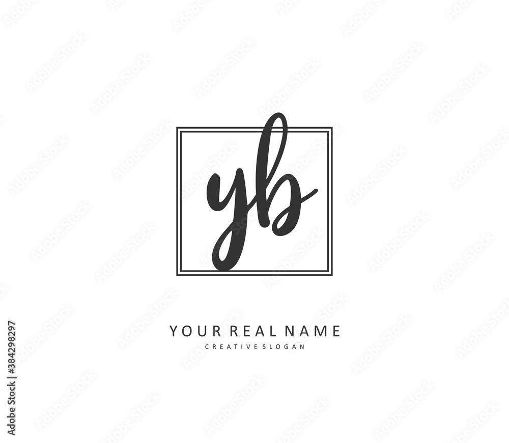 Y B YB Initial letter handwriting and signature logo. A concept handwriting initial logo with template element. Y B YB Initial letter handwriting and signature logo. A concept handwriting initial logo with template element.