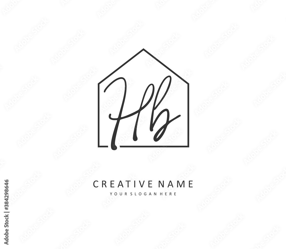 H B HB Initial letter handwriting and signature logo. A concept handwriting initial logo with template element. H B HB Initial letter handwriting and signature logo. A concept handwriting initial logo with template element.