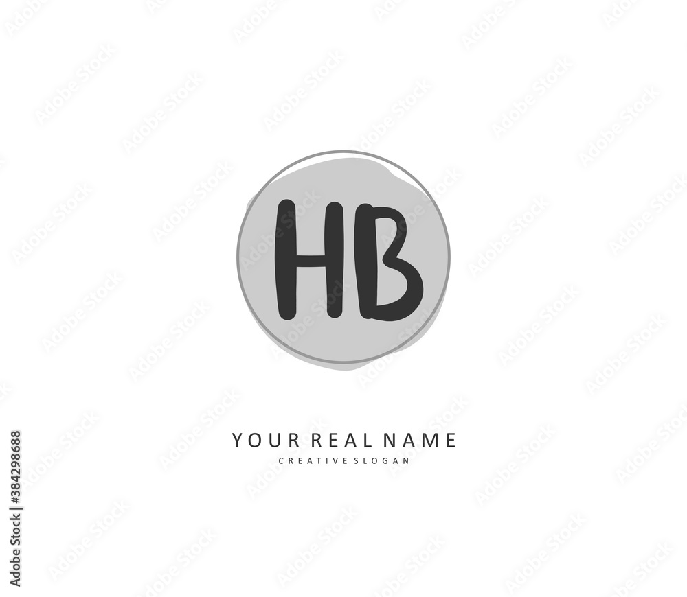 H B HB Initial letter handwriting and signature logo. A concept handwriting initial logo with template element. H B HB Initial letter handwriting and signature logo. A concept handwriting initial logo with template element.