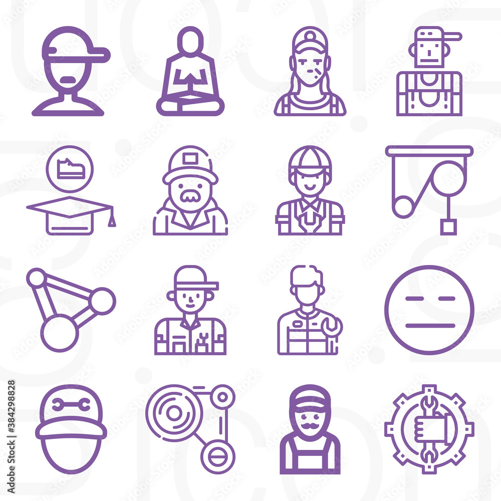 16 pack of composed lineal web icons set 16 pack of composed lineal web icons set