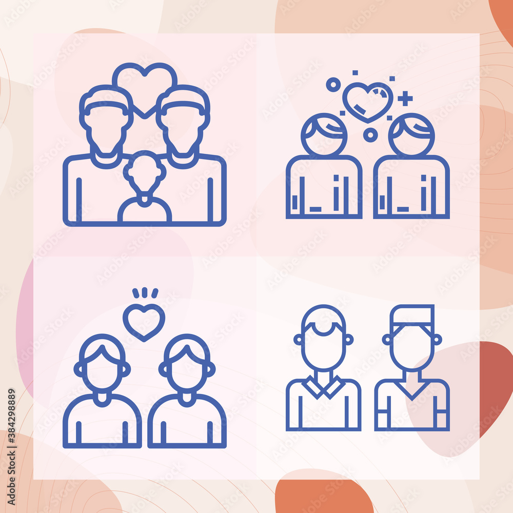 Simple set of queer related lineal icons Simple set of queer related lineal icons