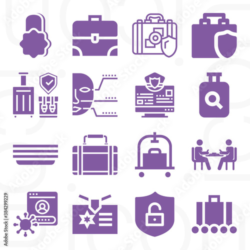 16 pack of tags  filled web icons set