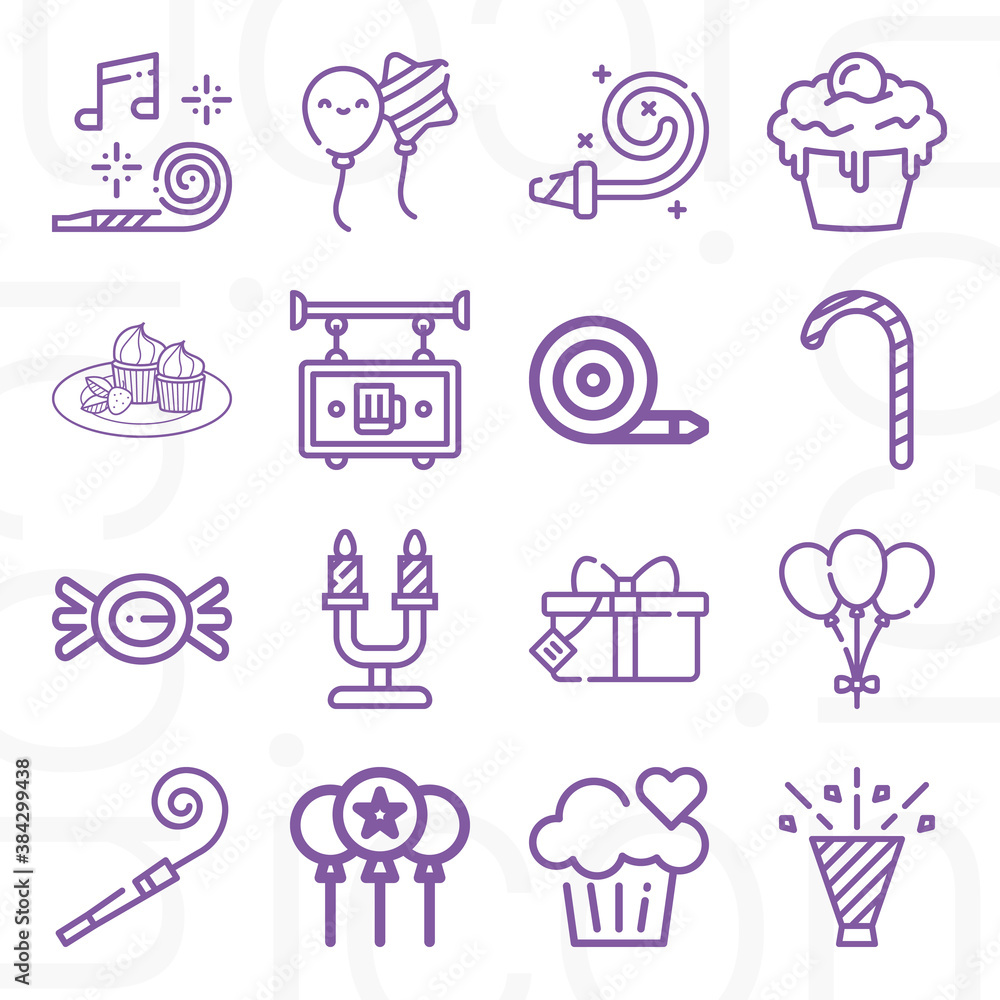 16 pack of natal day lineal web icons set 16 pack of natal day lineal web icons set
