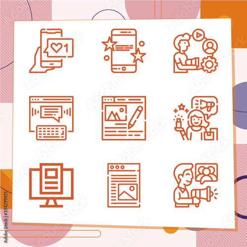 Simple set of 9 icons related to disciples