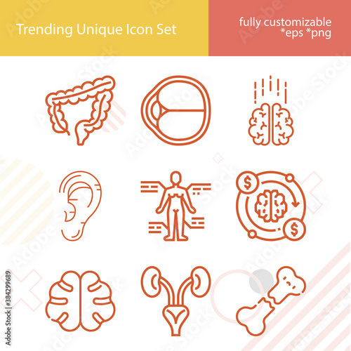 Simple set of human body related lineal icons.