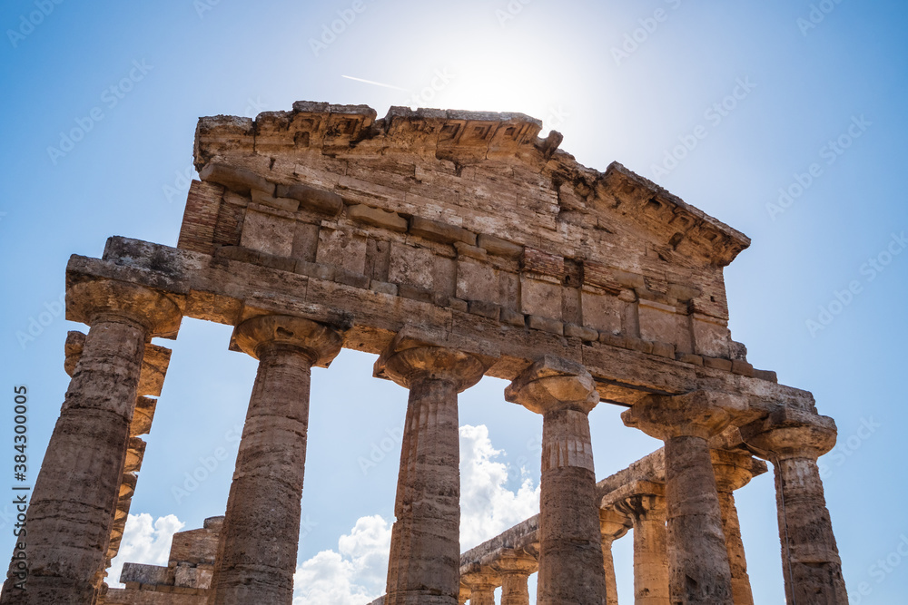 Temple of Athena in Paestum, Italy known as Temple of Ceres Architrave, Frieze and Cornice Temple of Athena in Paestum, Italy known as Temple of Ceres Architrave, Frieze and Cornice