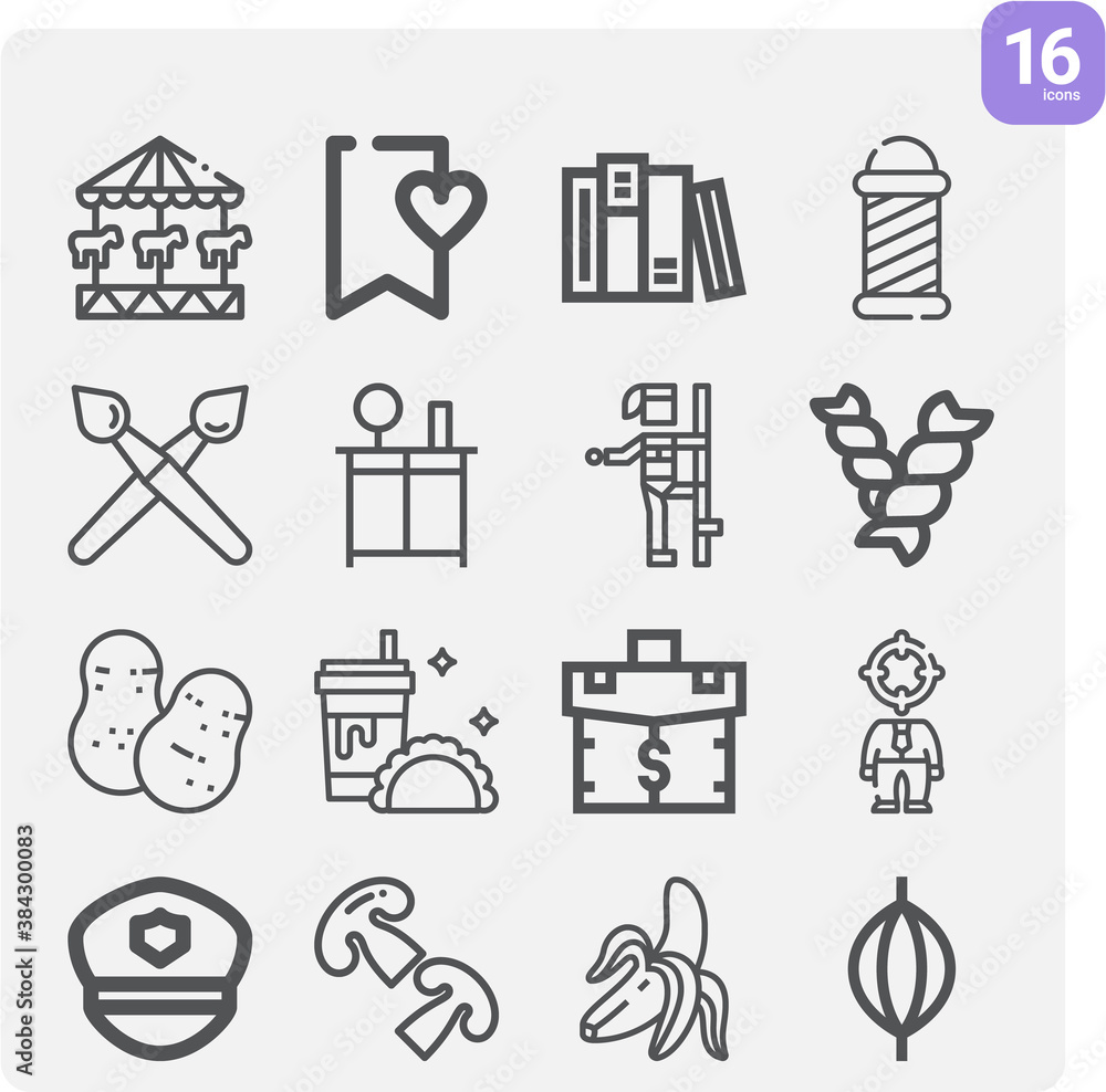 Naklejka premium Simple set of hold related lineal icons.