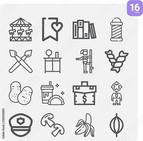 Simple set of hold related lineal icons.