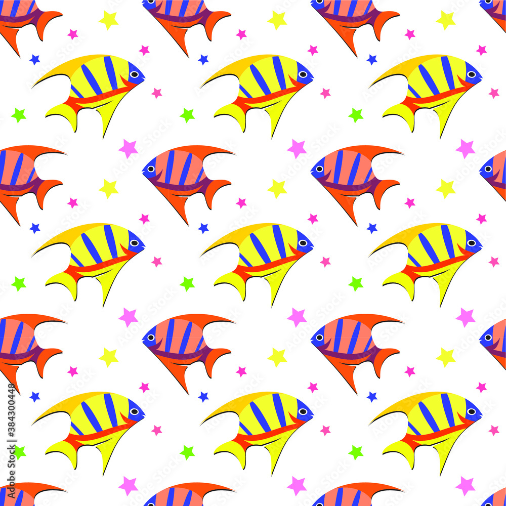 Seamless pattern with Fish. Vector illustration. Seamless pattern with Fish. Vector illustration.