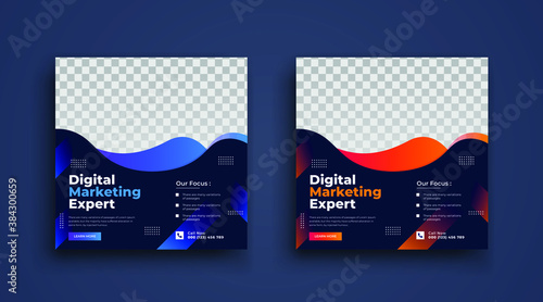 digital marketing agency social media,Post Template for Digital Marketing. Digital Marketing Square Flyer Template with Editable web Banner,