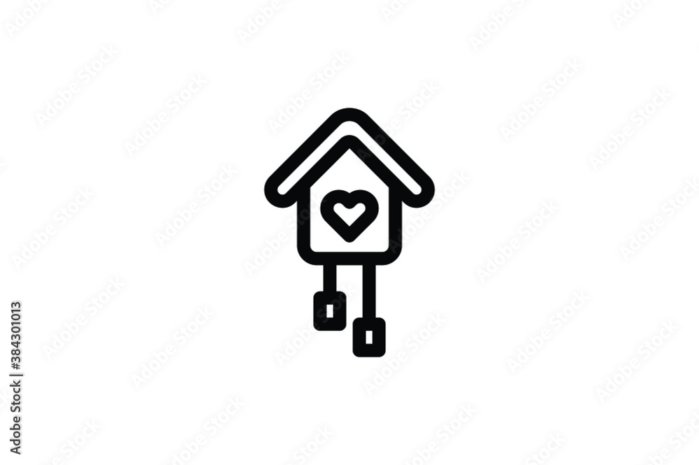 Valentine Outline Icon - Love House Valentine Outline Icon - Love House