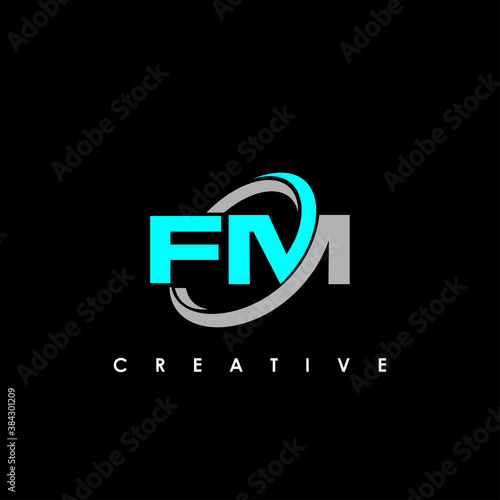FM Letter Initial Logo Design Template Vector Illustration	
 photo
