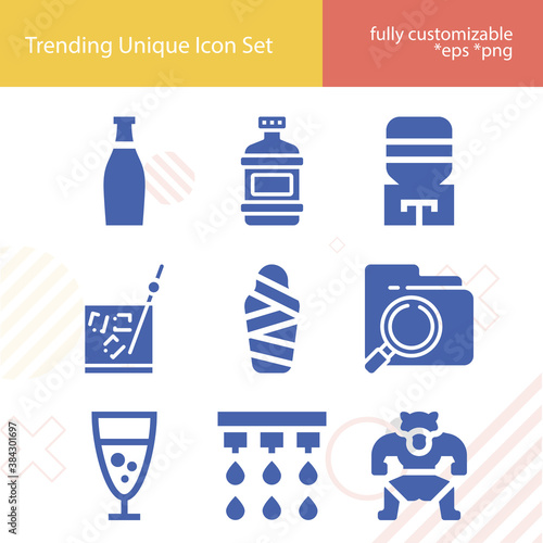 Simple set of furnish related filled icons.